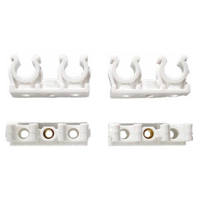 CLIPS PARA TUBO DOBLE Ø 18 MM